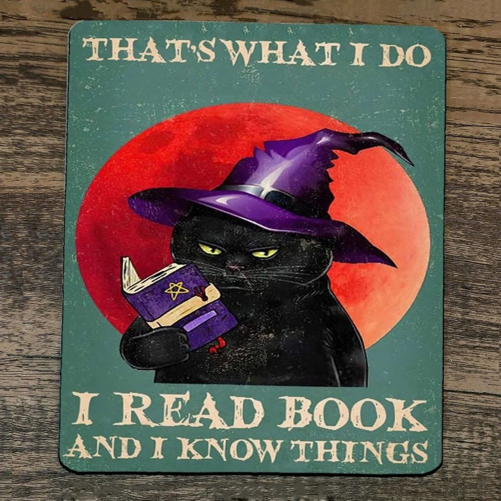 Mouse Pad Thats What I‎ Do Read Books Know Things Black Cat Witch